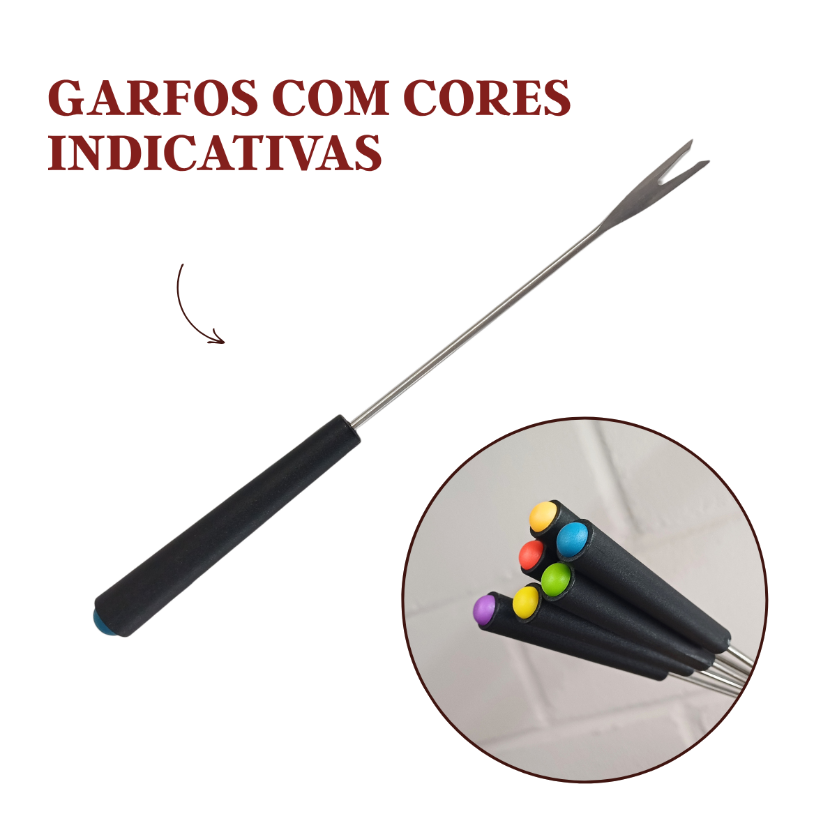Conjunto Fondue Vermelho 10 Peças