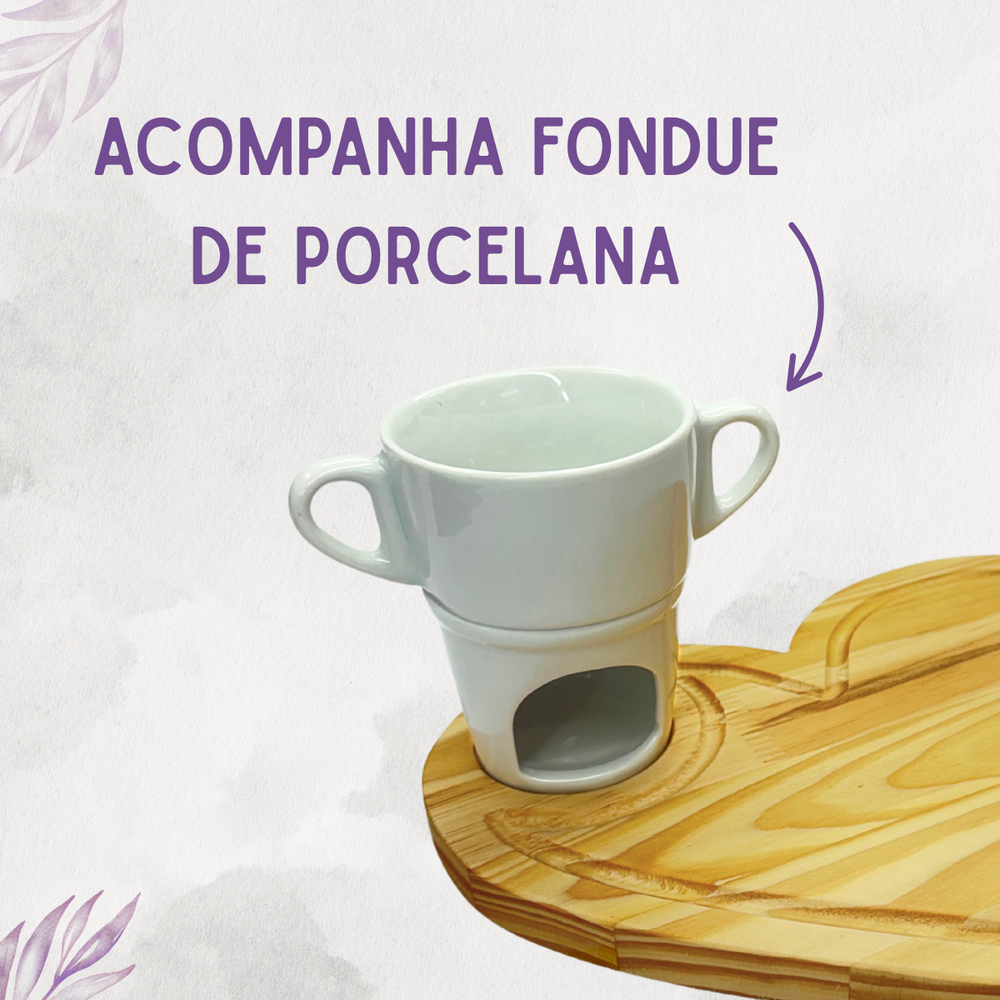 Fondue com Tabua Coração - A Gourmet