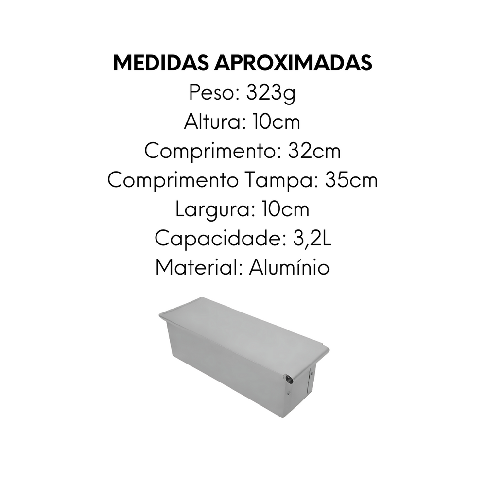 Forma Para Pão de Forma Com Tampa - A Gourmet
