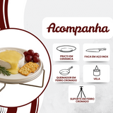 Rechaud Queijo Brie Aço Inox Porcelana - A Gourmet