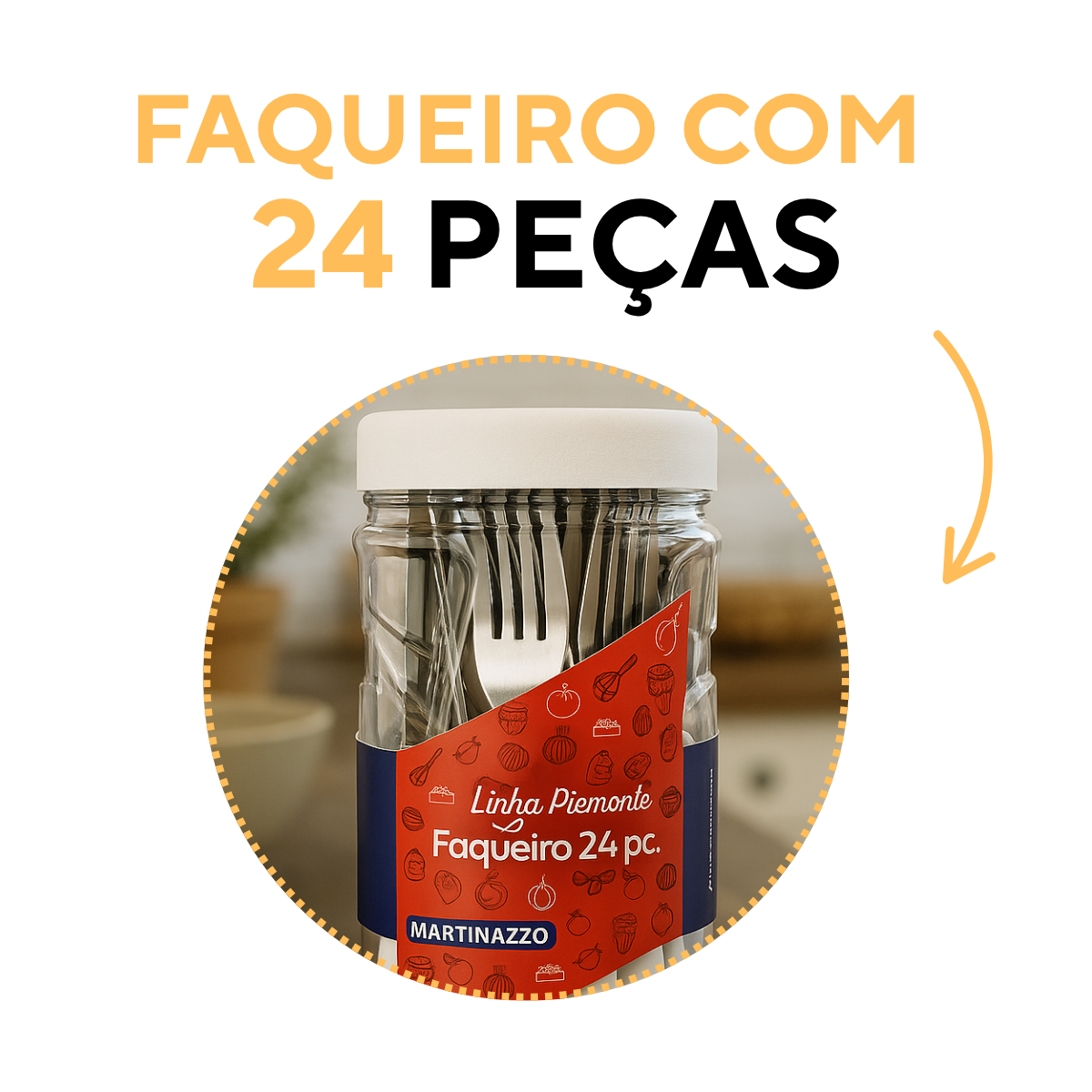 Faqueiro 24Peças Piemonte Branco A Gourmet