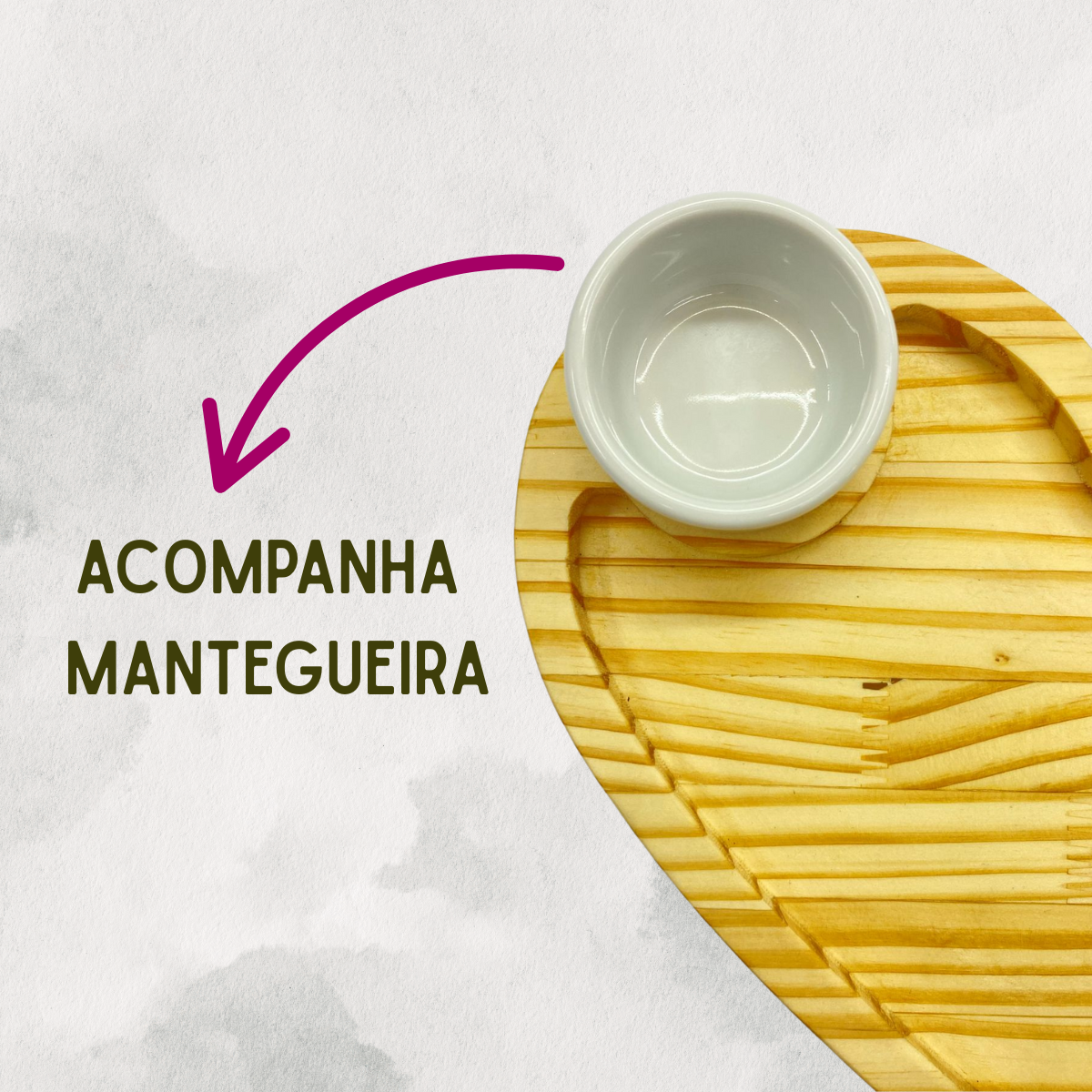 Tábua Coração Rebaixo C/ Mantegueira Porcelana - A Gourmet