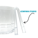 Balde Gelo C/ Pegador 830ml Vidro - A Gourmet