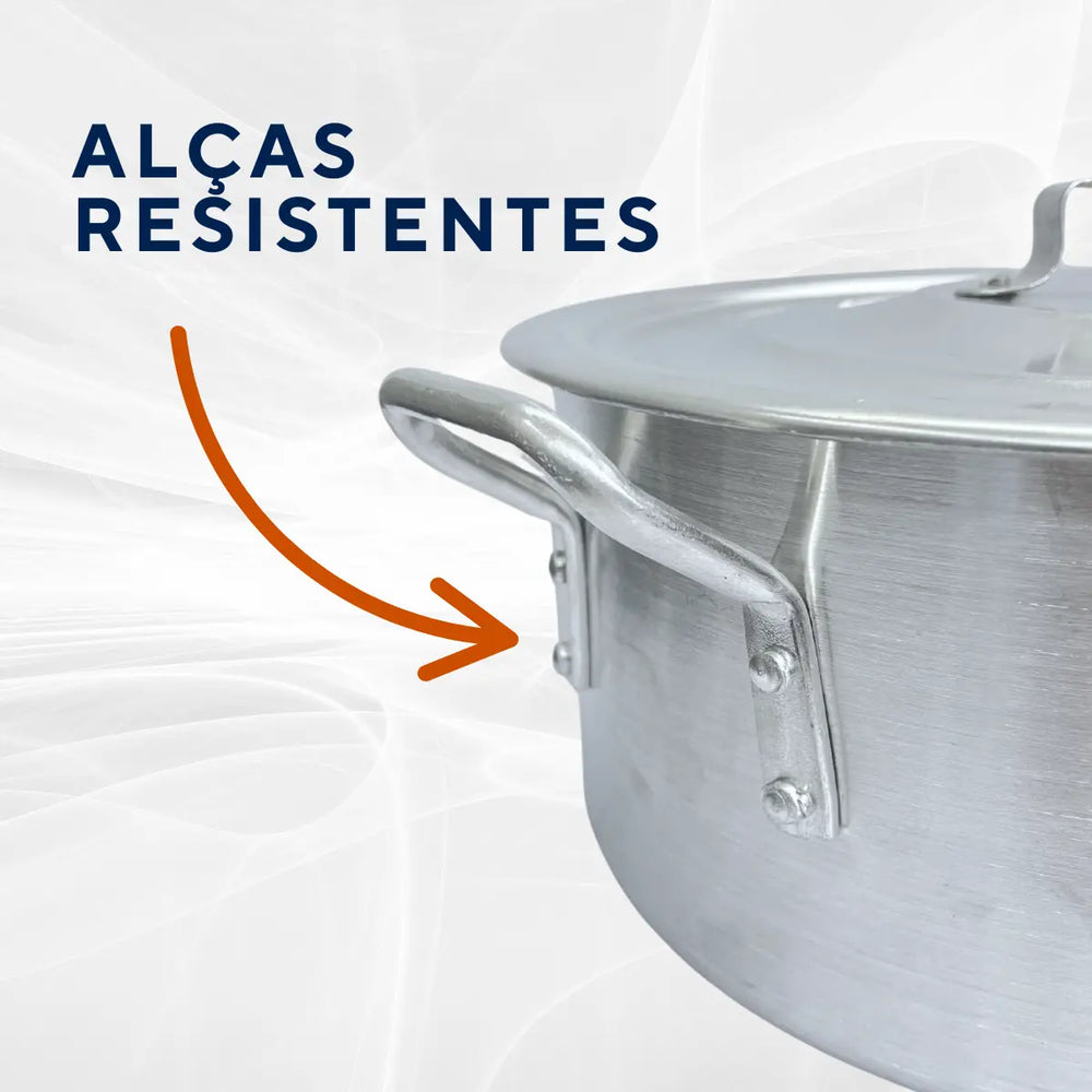 Caçarola Hotel Reta N32 Alumínio Cajamac