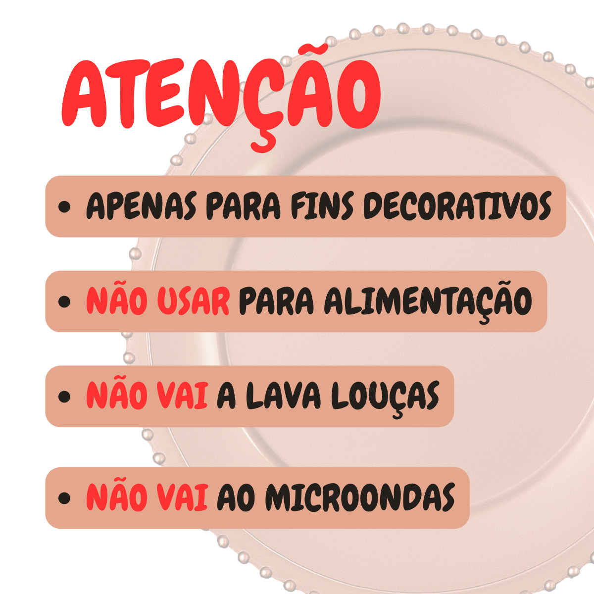 Sousplat Rose Gold 33cm Yagzi Sousplat