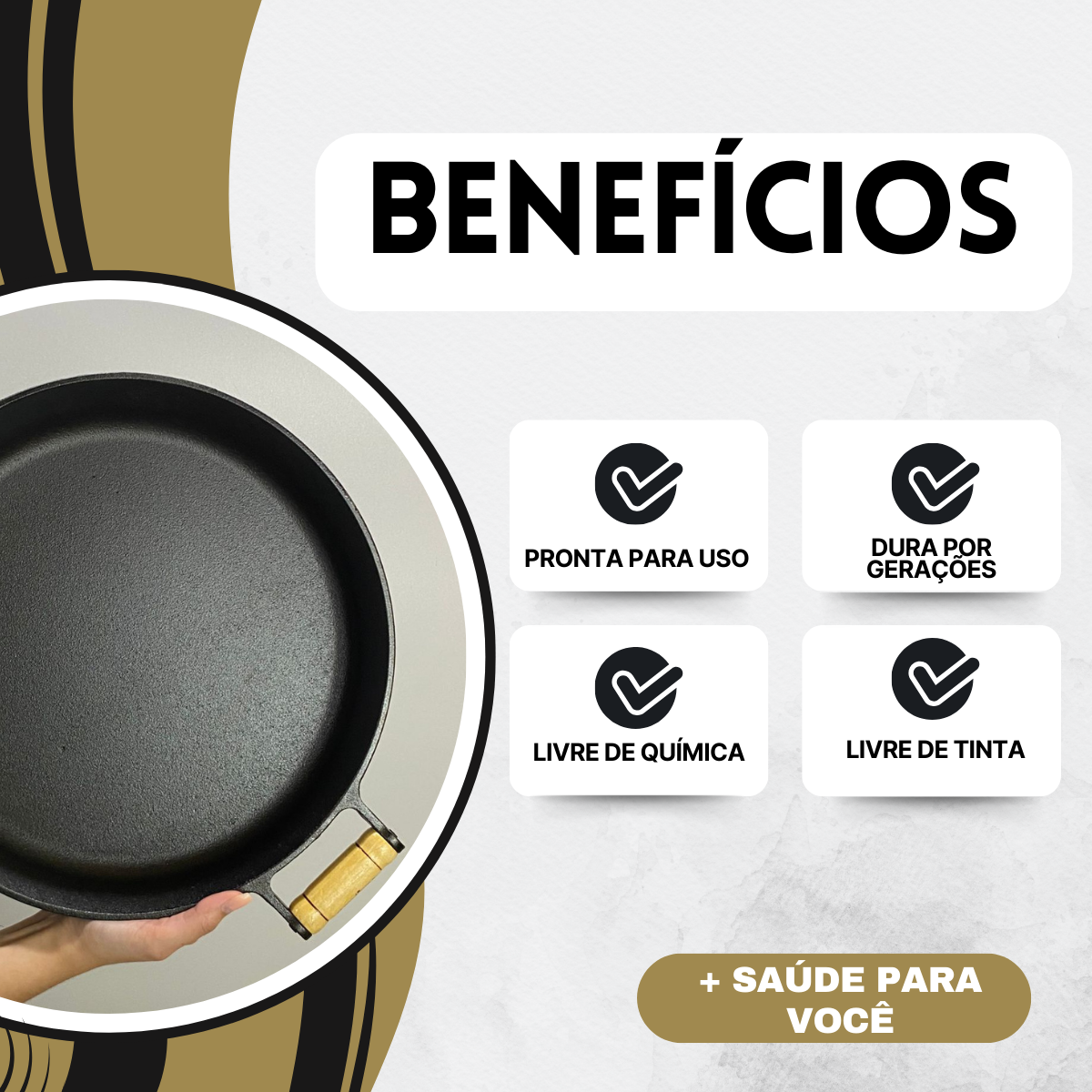 Frigideira Ferro Fundido 36cm S/Tampa - A Gourmet