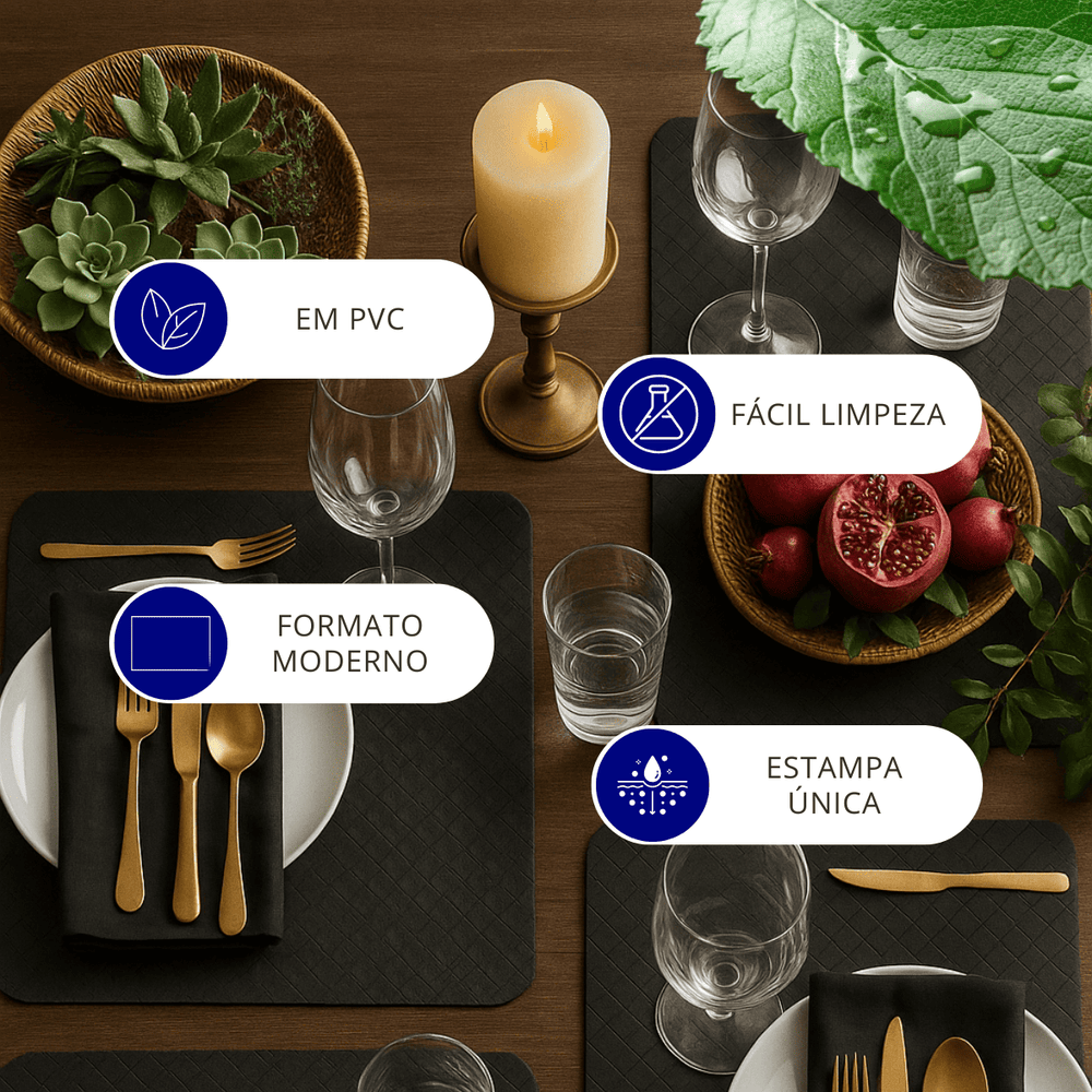 Lugar Americano Premium Preto - A Gourmet