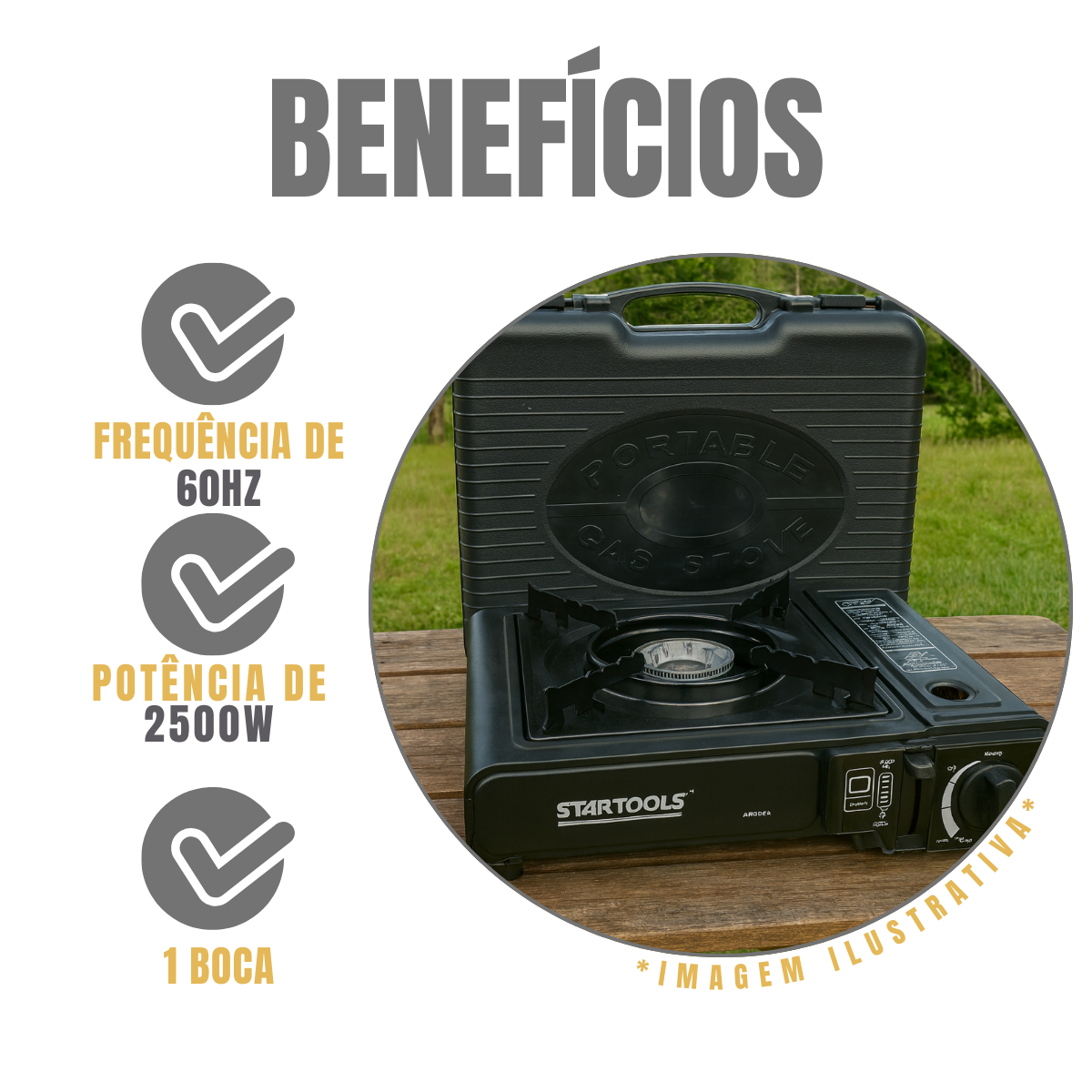 Fogareiro a Gás 1 Boca Maleta