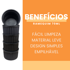 Ramequim Preto de Polipropileno 70ml