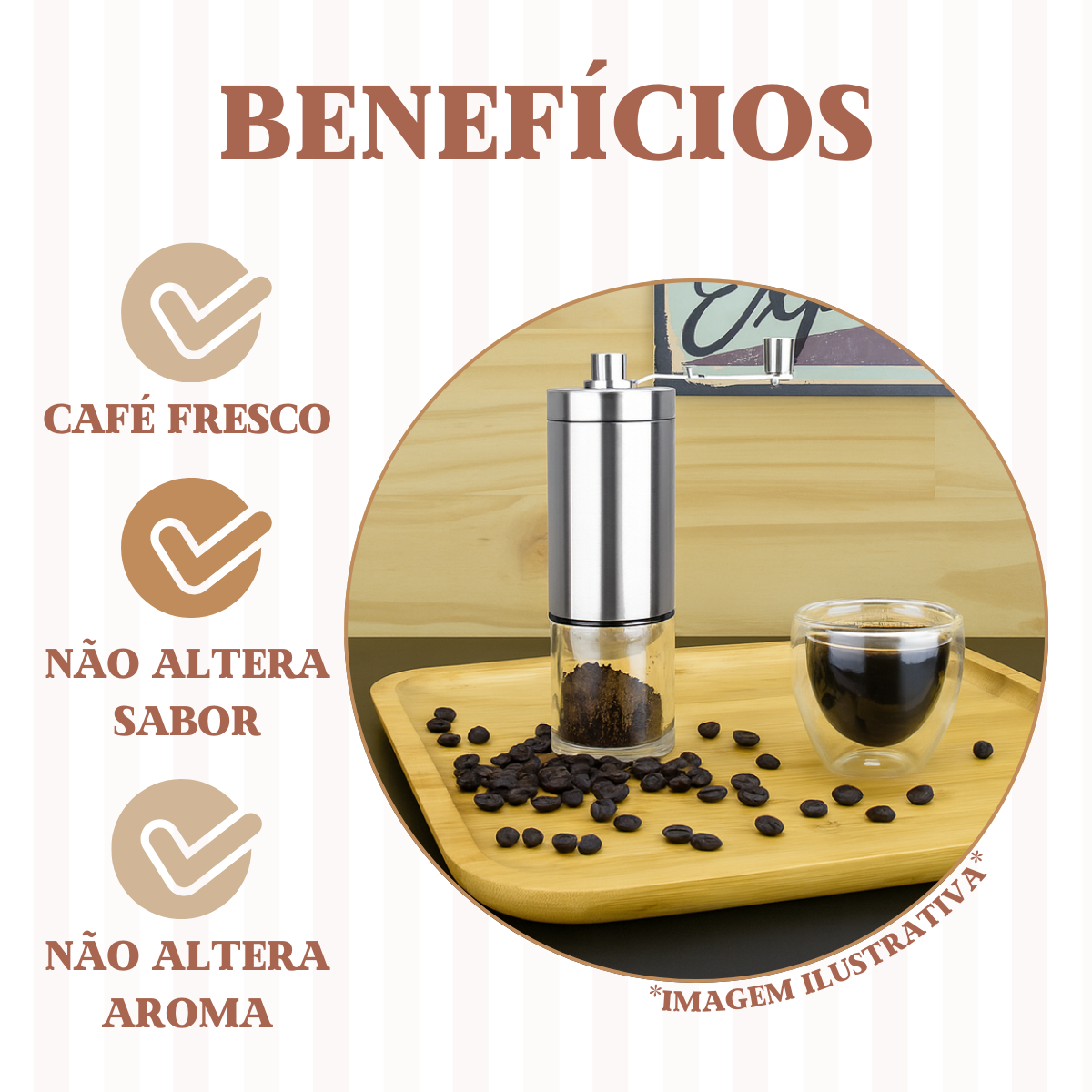 Moedor manual café Ajustável