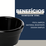 Ramequim Cheff 30ml Preto Polipropileno