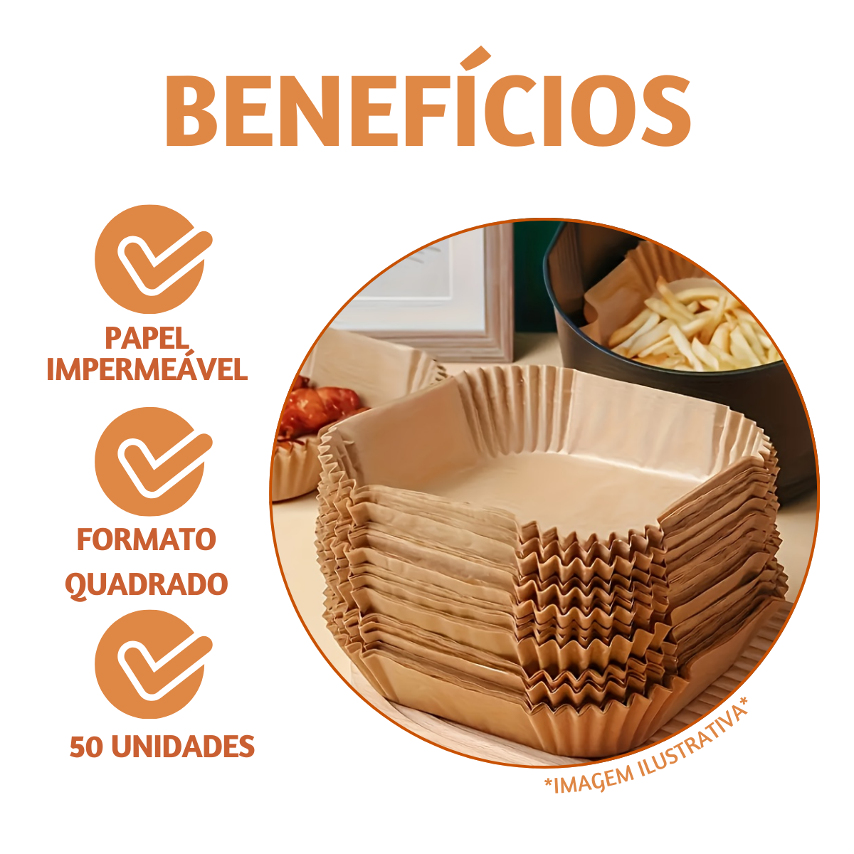 50 Forma Descartável AirFryer