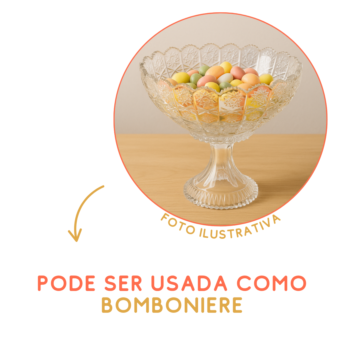 Bomboniere vidro com Pé Yagzi Bomboniere