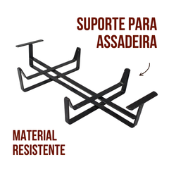 Assadeira barro C/ Suporte ferro