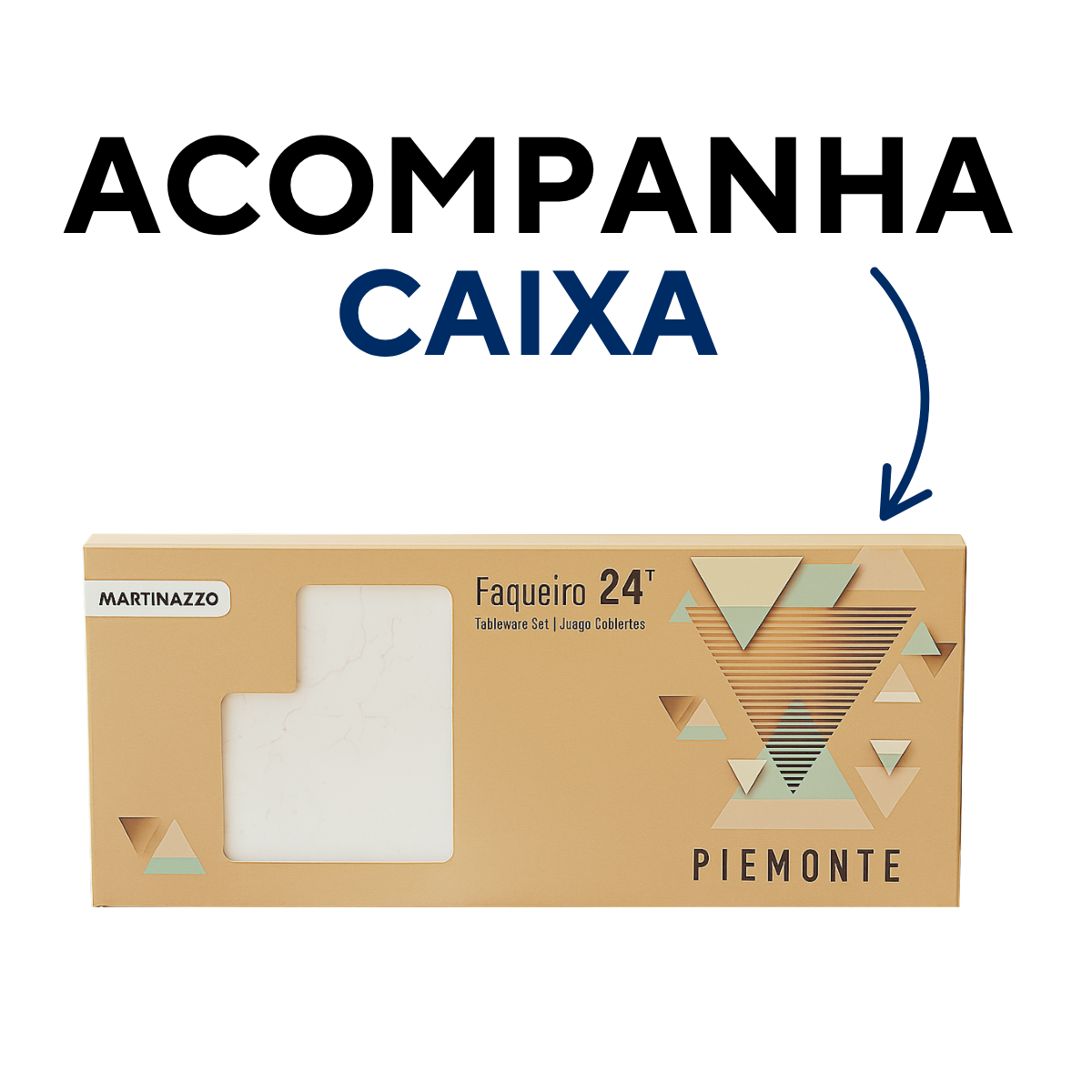 Faqueiro 24Peças com caixa Piemonte azul A Gourmet