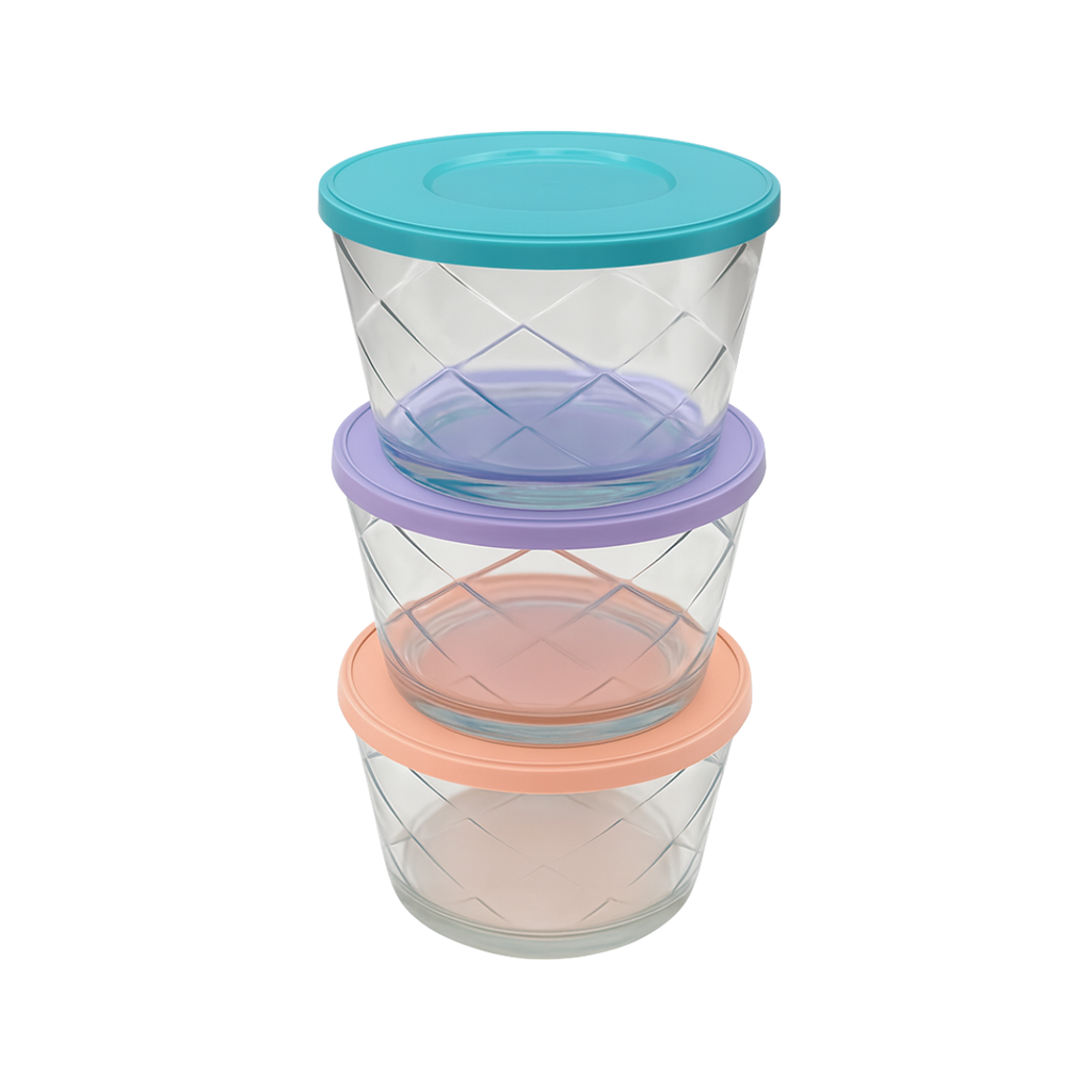 Tigela Vidro 670ml Tampa Sortida