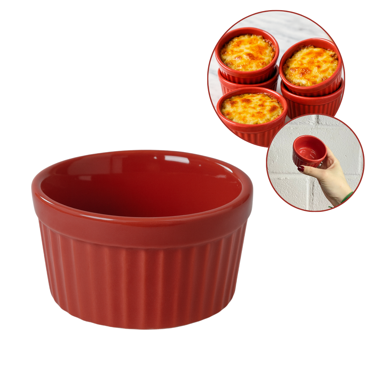 Ramekim canelado 100ml Vermelho