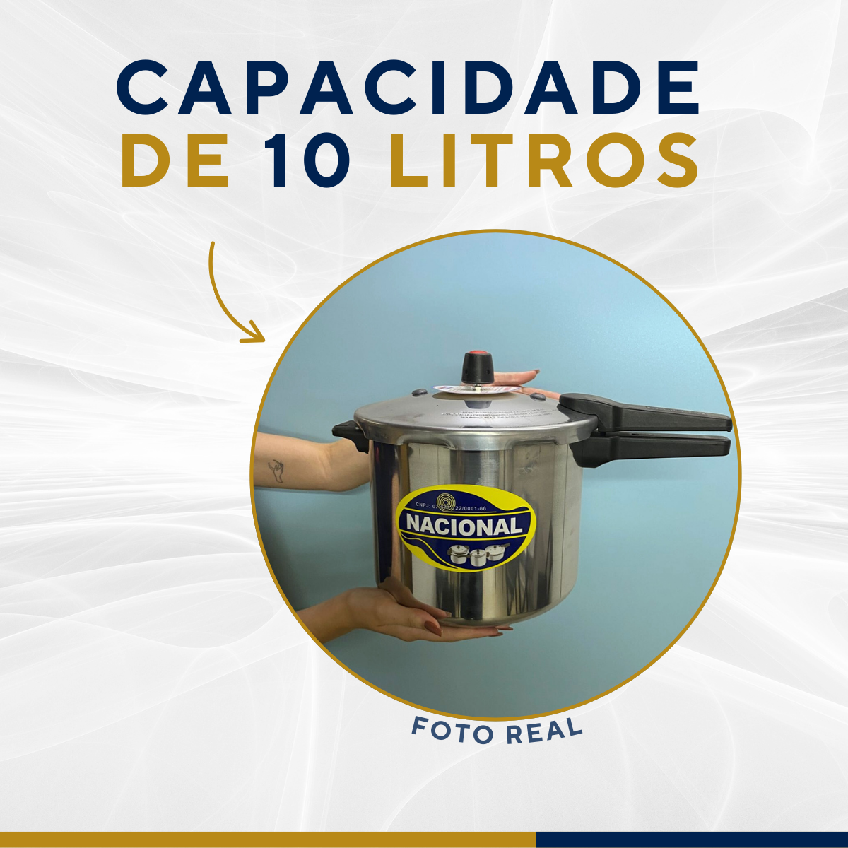 Panela pressão alumínio Polido 10litros