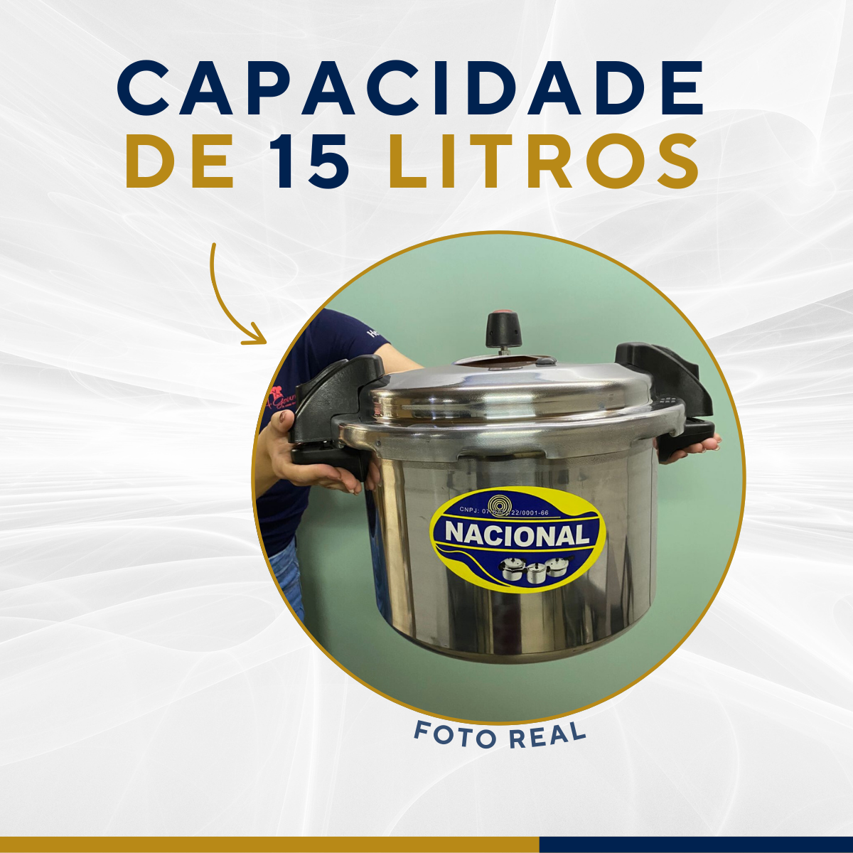 Panela pressão alumínio polido 15litros