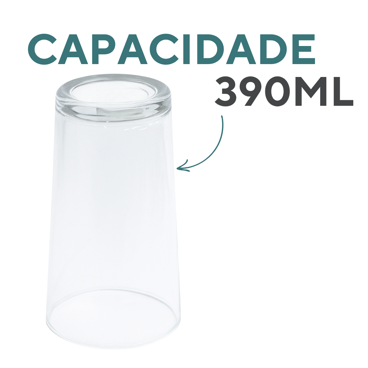 Copo Long Drink 390ml de Vidro
