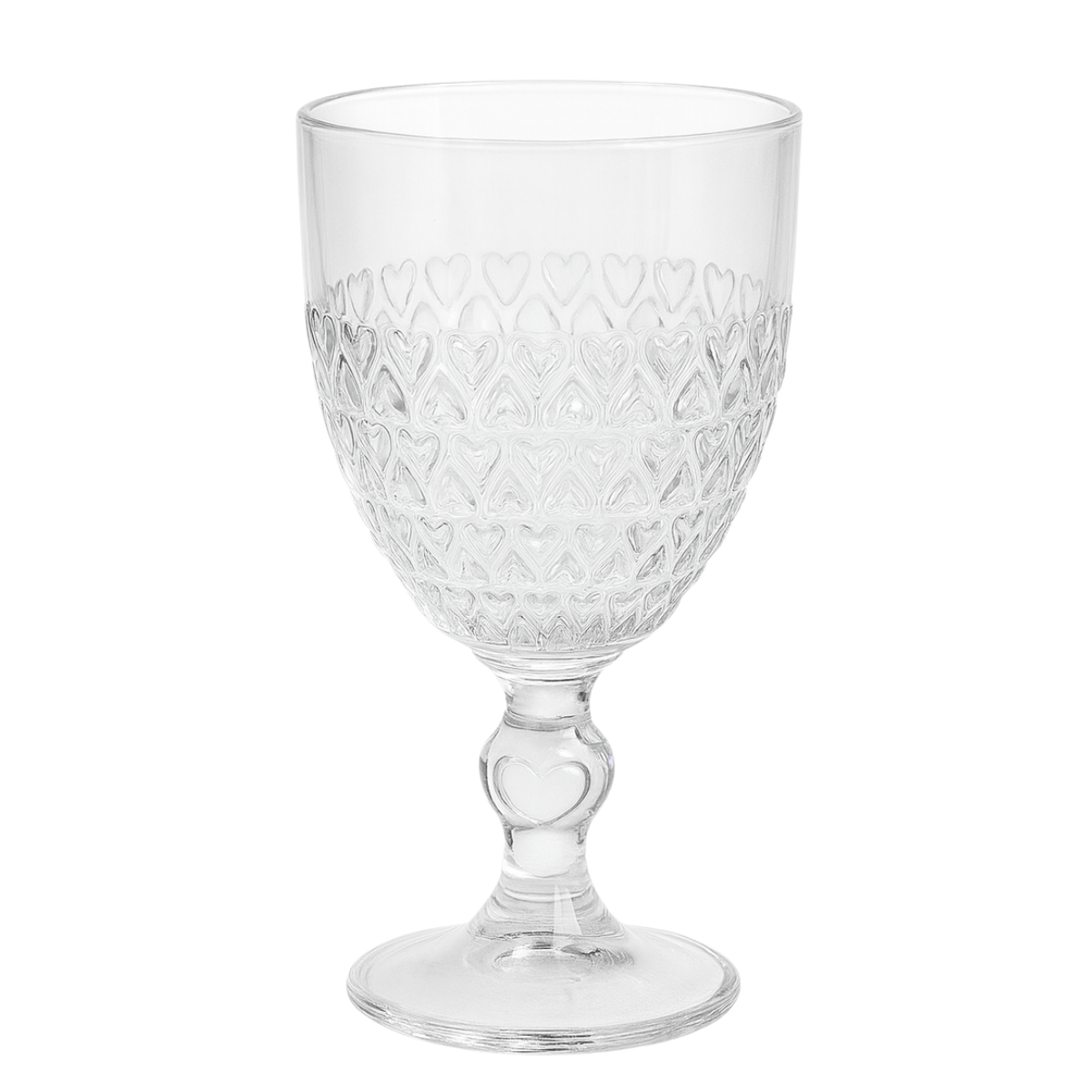 Taça Vidro Água Coração 330ml