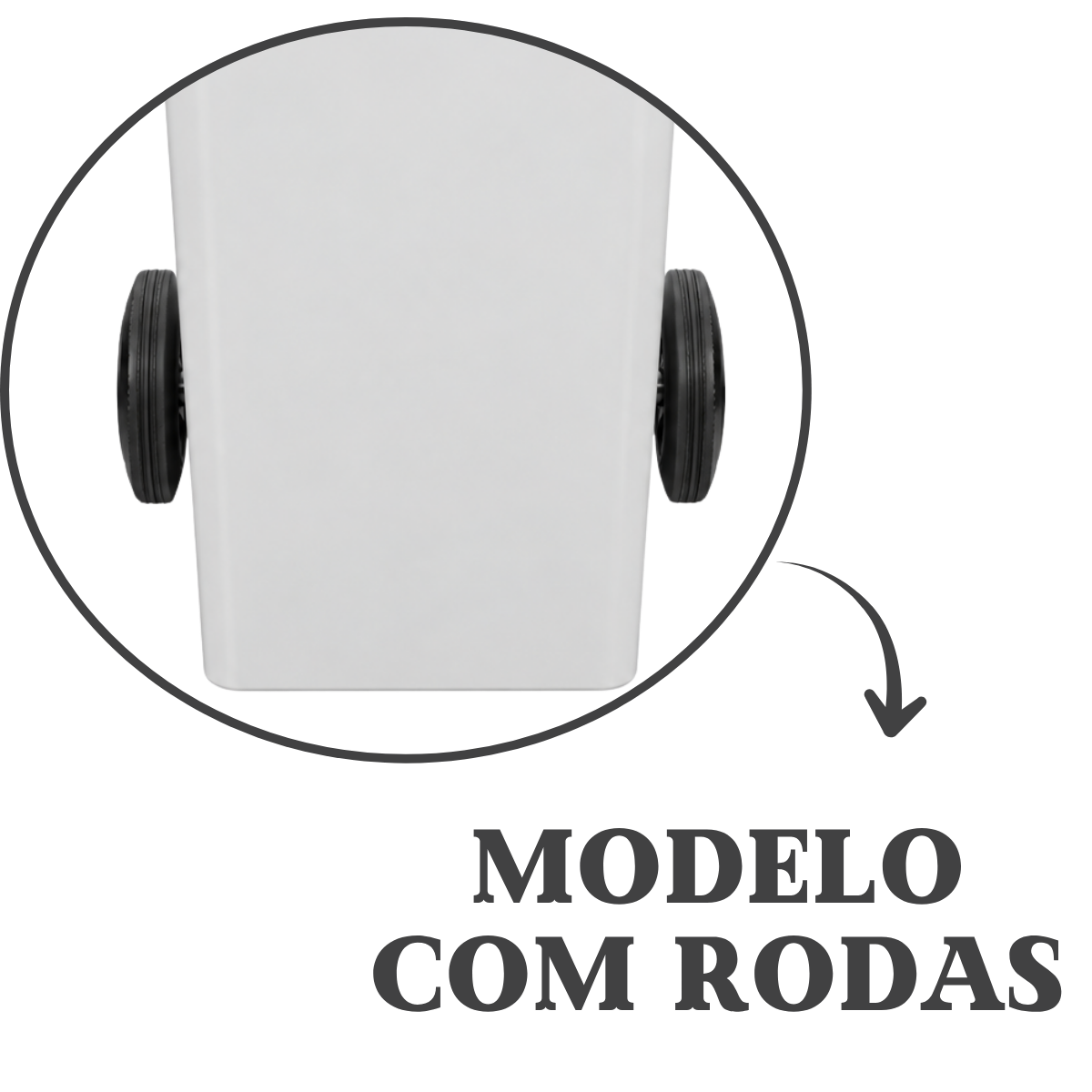 Carro Coletor 120L Branco com Rodas sem Pedal