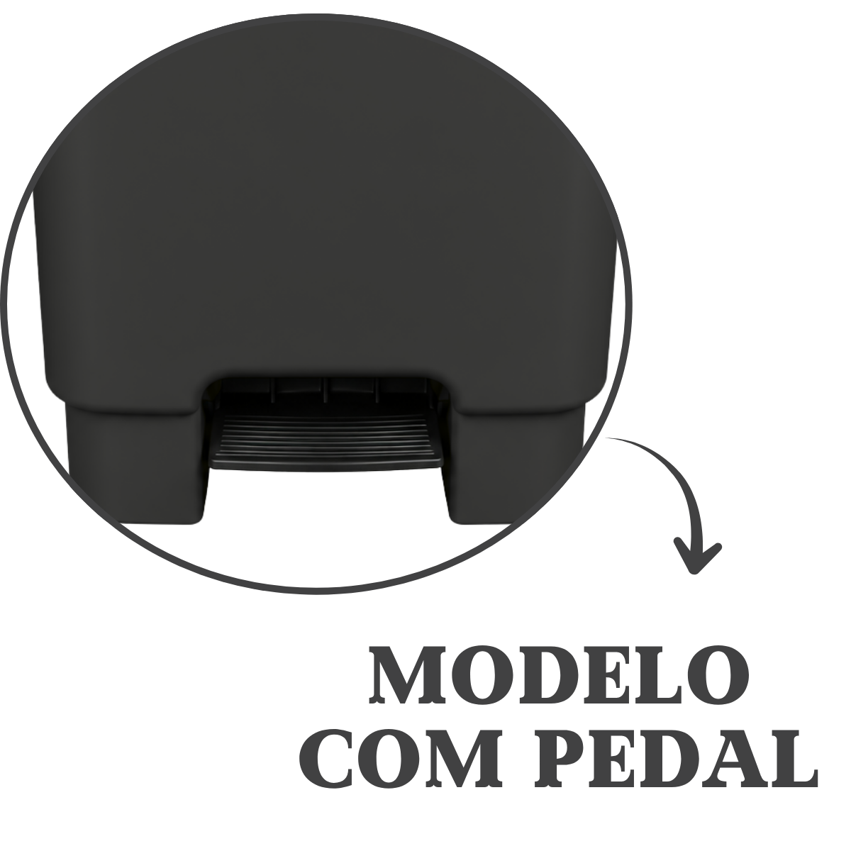 Lixeira Retangular C/Pedal 100L Preta em Plástico Profissional