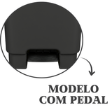 Lixeira Retangular C/Pedal 100L Preta em Plástico Profissional
