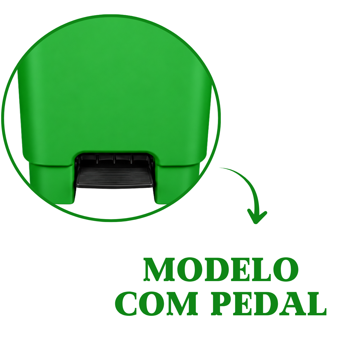 Lixeira com Pedal 100L Verde em Plástico Profissional