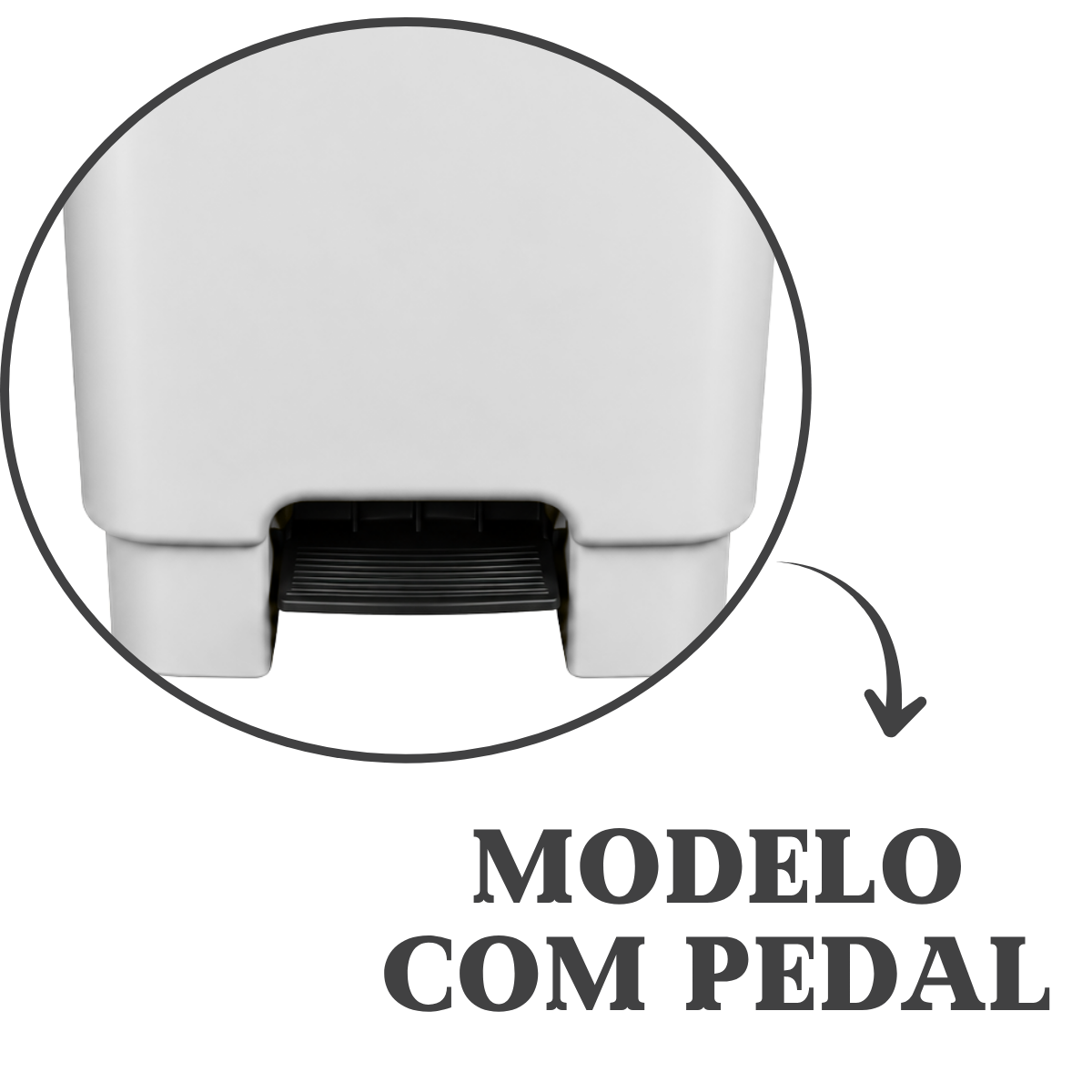Lixeira Branca Retangular Com Pedal 15L