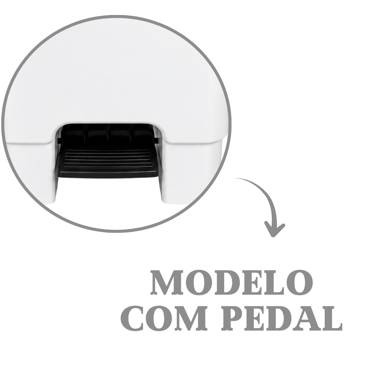 Lixeira com Pedal 50L Branca em Plástico Profissional