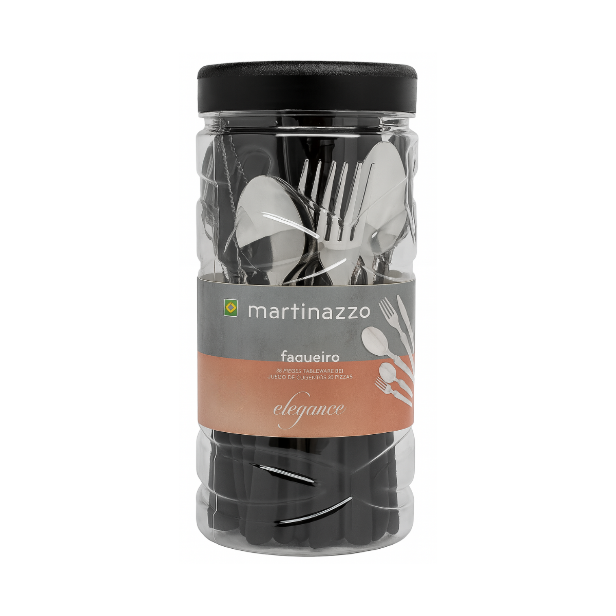 Conjunto talher 24peças piemonte preto A Gourmet