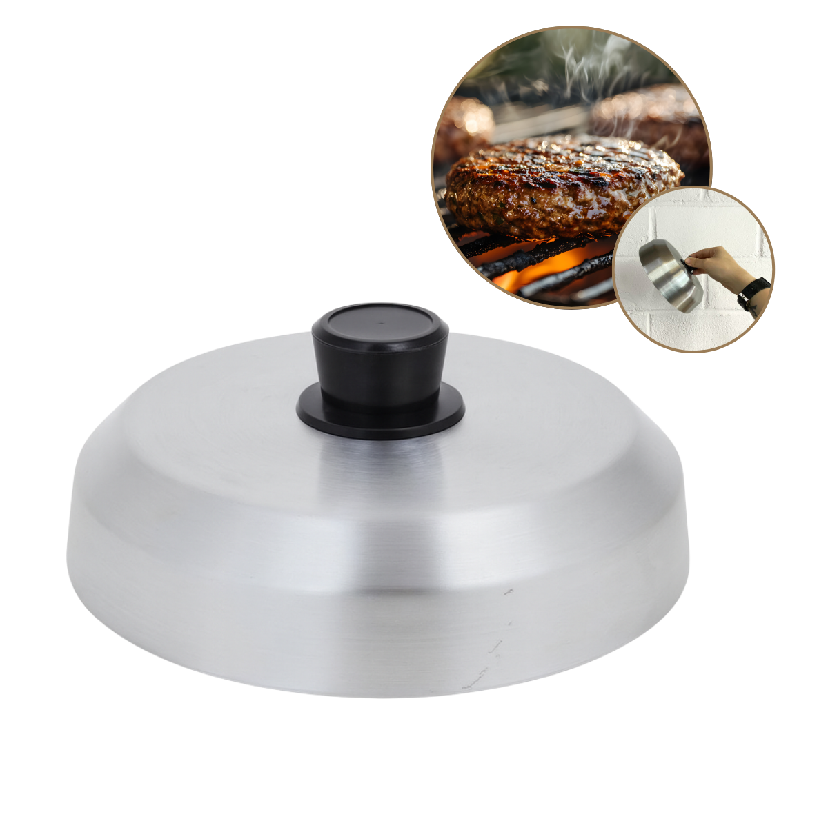 Abafador de Hamburguer 18cm Aluminio