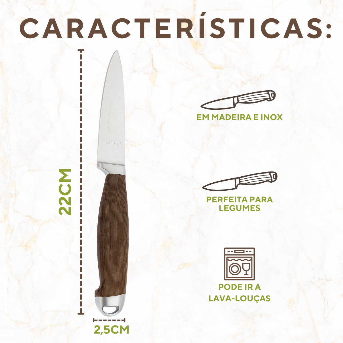 Faca Legumes Renaissance Marrom