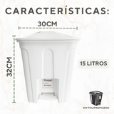 Lixeira Com Pedal 15 Litros