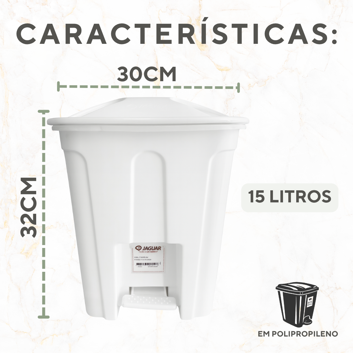 Lixeira Com Pedal 15 Litros