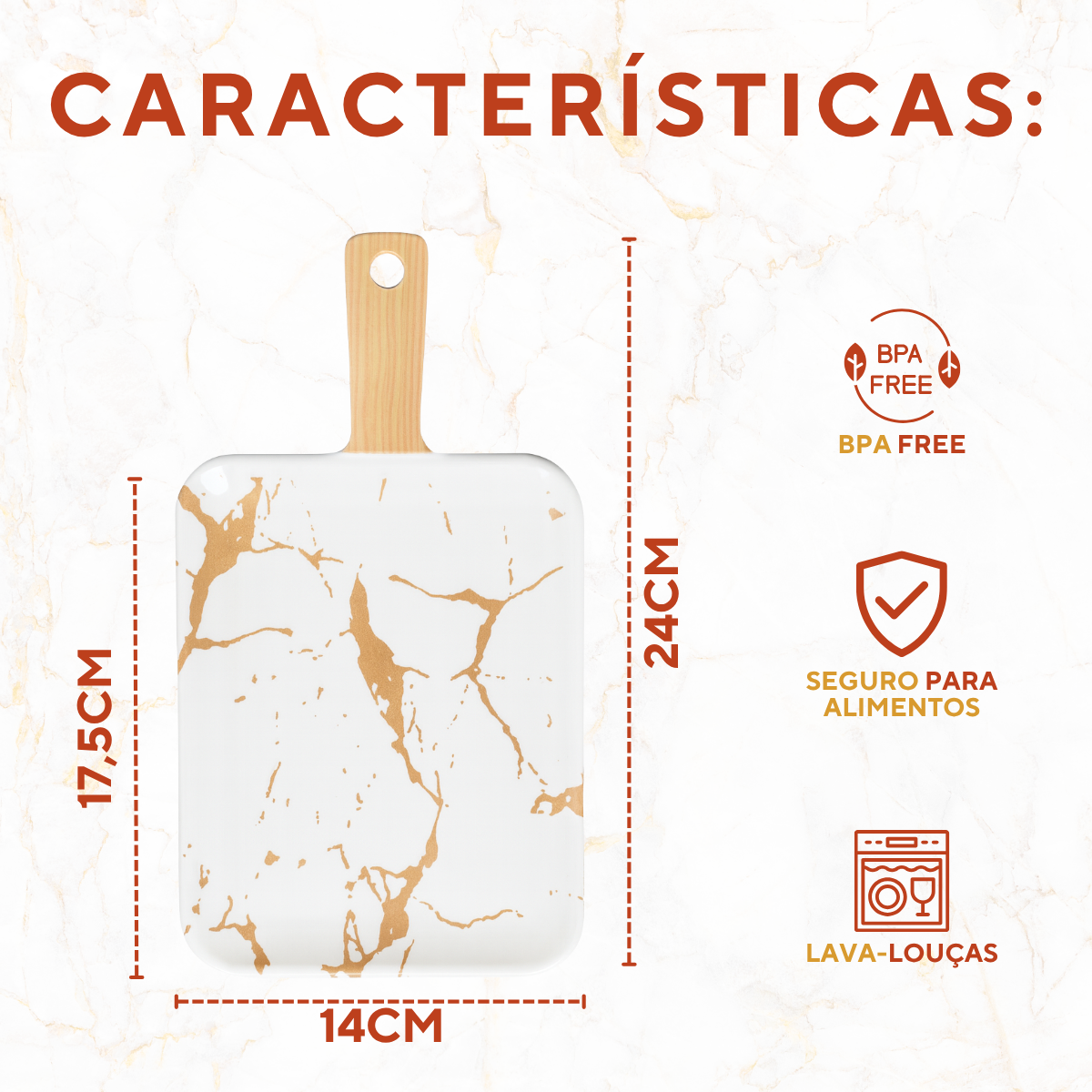 Travessa Melamina Marmorizada