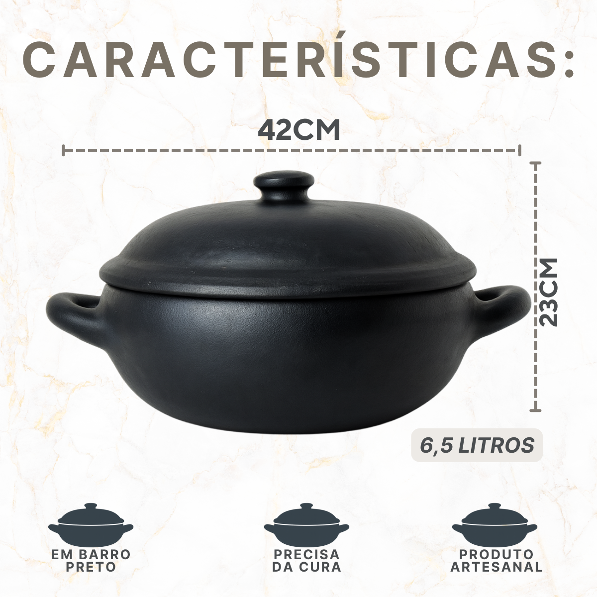 Caçarola Capixaba de Barro 6,5L