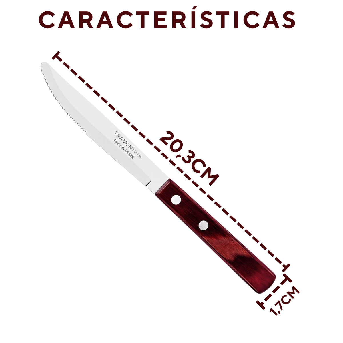 Faca Mesa Polywood Vermelha Tramontina