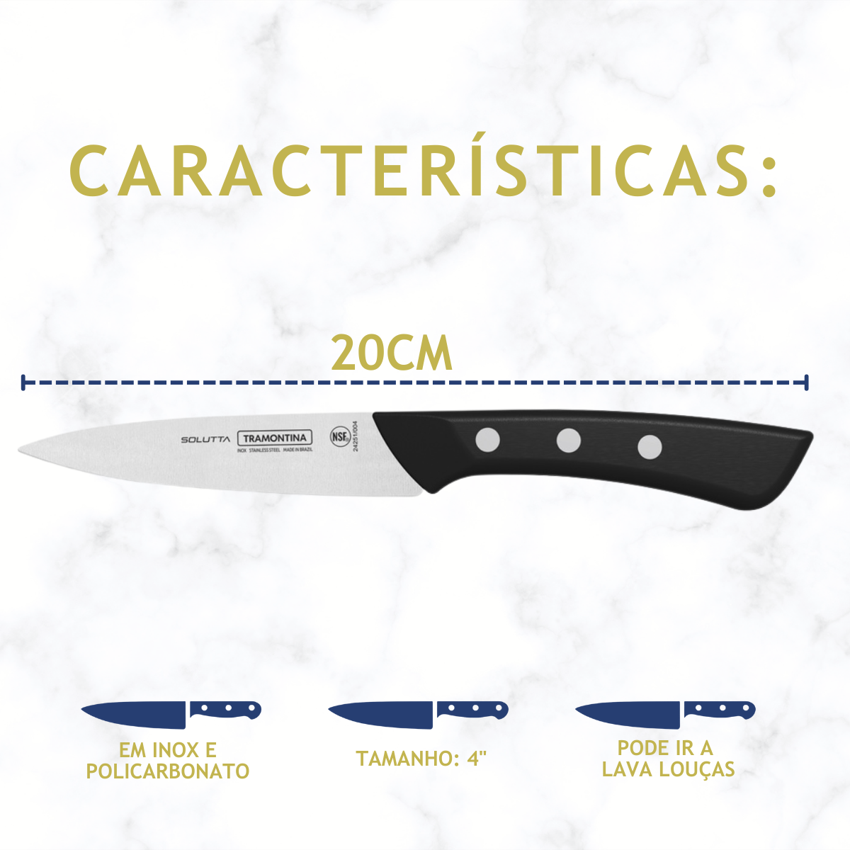 Faca de Legumes e Frutas Tramontina