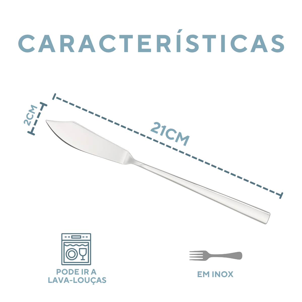 Faca Peixe Mykonos Aço Inox