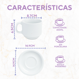 Xicara de Chá Porcelana Hotel 200ml