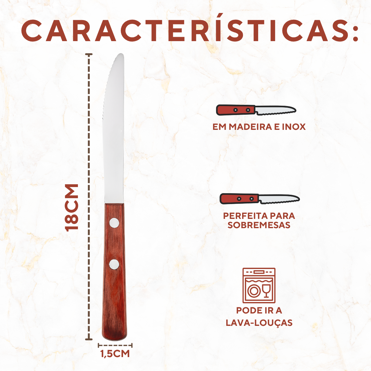 Faca Sobremesa Polywood