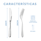 Kit 12 Garfo e 12 Faca Paulista Aço Inox