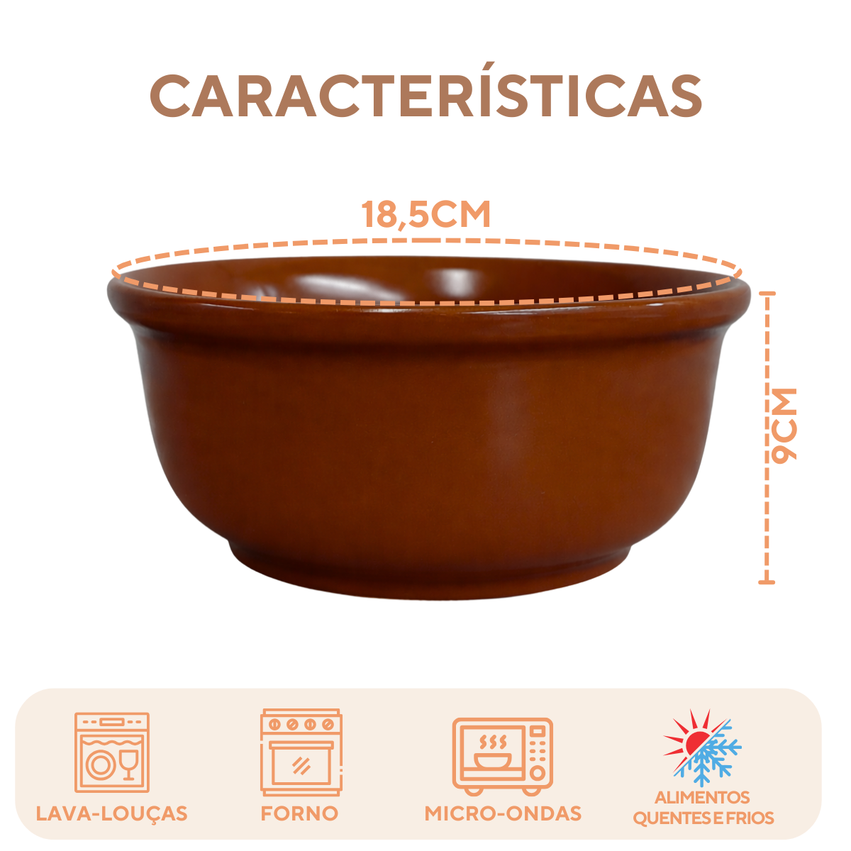 Cumbuca Ceramica Refrataria 1,1Litros