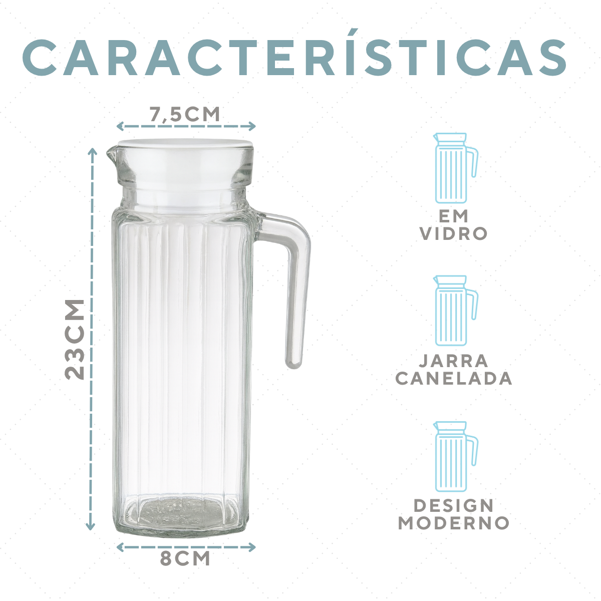 Jarra Vidro Rubi 1,1L