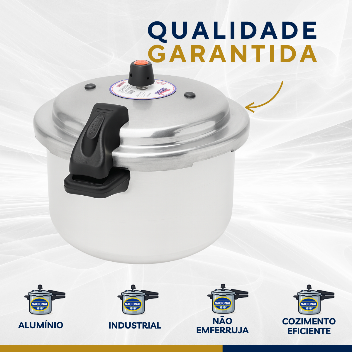 Panela pressão alumínio polido 15litros