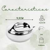 Açucareiro Inox Com Colher 300ml Tuut