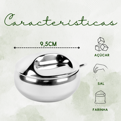 Açucareiro Inox Com Colher 300ml Tuut