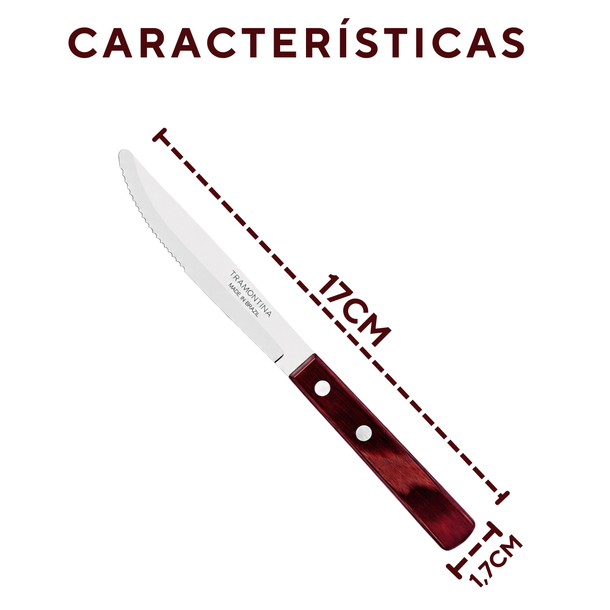 Faca Sobremesa Polywood Vermelho Tramontina